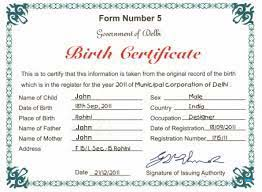 Download India Government of Dehli birth certificate Photoshop template